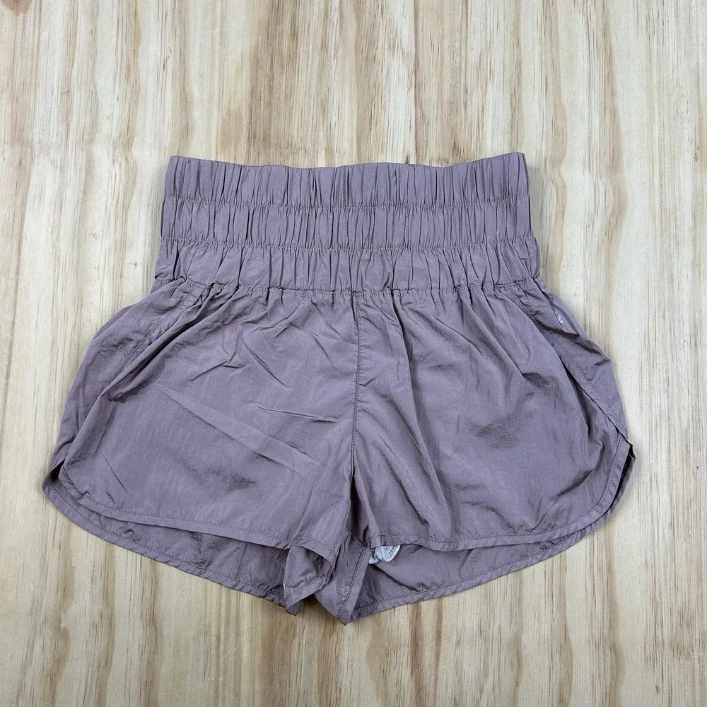 Free People Movement Maeve Women's Medium Pink High Rise Paperbag Waist Shorts